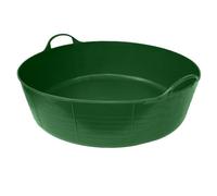 Large Shallow Flexible Tub 2-Handled Flexible Storage Feeding Bucket 35L For Home, Garden, Equestrian Stable and Workplace Flexible Bulk Container (Green)