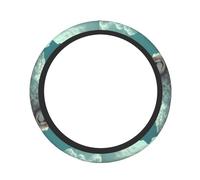 Large Sheep And White Clouds 15 Inch Print Elastic Steering Wheel Cover Universal, Anti-Slip Elastic Breathable Soft Rubber Car Steering Wheel Protective Cover.