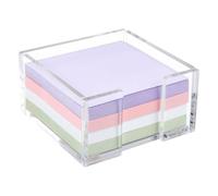 Large Sheet Colorful Sticky Note Pad in Clear Container Multicolor Design for Efficient Workspaces Management Note Pad Holder