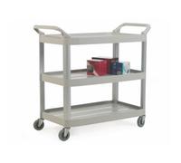 Large Shelf Trolley; 3 Tier; Swivel Castors; 120kg; Grey/Silver