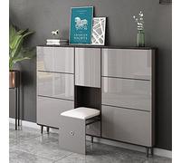 Large Shoe Cabinet with 6 Flip Drawers, Modern Free Standing Shoe Rack with Shoe Changing Stool, Modern Shoe Storage Cupboard Organizer for Entryway, Hallway, Closet, Liv