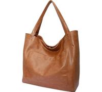 Large Shoulder Oversize Tote Bags Oil Wax Leather Handbags for Women Vintage Laptop Briefcase Travel Weekender Bags(Brown)