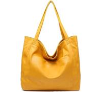 Large Shoulder Oversize Tote Bags Oil Wax Leather Handbags for Women Vintage Laptop Briefcase Travel Weekender Bags(Yellow)