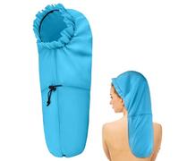 Large Shower Cap for Braids, Extra Long Shower Cap for Women Long Hair & Locs, Waterproof Hair Bonnets for Dreadlocks Drawstring Bath Caps for Women & Men (Blue)