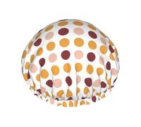 Large Shower Caps for Women Reusable - Fashion Comfy Boho Polka Do B Print Double Layer Hair for Shower with Elastic Rope and Peva Lining
