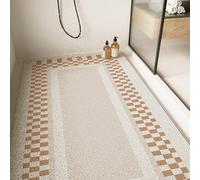 Large Shower Mat - Non Slip Anti Mould,Loofah Comfortable Soft Bath Mat with Drain Hole,Washable & Quick Drying Bathroom Floor Mat,Massage Feet (Red,100x120cm)