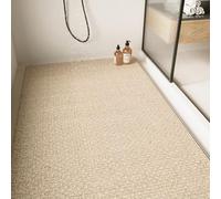 Large Shower Mat - Non Slip Anti Mould,Loofah Comfortable Soft Bath Mat with Drain Hole,Washable & Quick Drying Bathroom Floor Mat,Massage Feet (White,50x120cm)