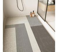 Large Shower Mat - Non Slip Anti Mould,Loofah Comfortable Soft Bath Mat with Drain Hole,Washable & Quick Drying Bathroom Floor Mat,Massage Feet (Blue,120x120cm)