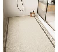Large Shower Mat - Non Slip Anti Mould,Loofah Comfortable Soft Bath Mat with Drain Hole,Washable & Quick Drying Bathroom Floor Mat,Massage Feet (Khaki,45x70cm)