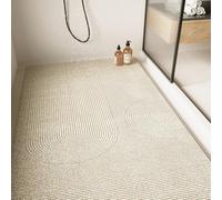 Large Shower Mat - Non Slip Anti Mould,Loofah Comfortable Soft Bath Mat with Drain Hole,Washable & Quick Drying Bathroom Floor Mat,Massage Feet (Orange,90x120cm)