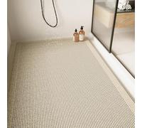 Large Shower Mat - Non Slip Anti Mould,Loofah Comfortable Soft Bath Mat with Drain Hole,Washable & Quick Drying Bathroom Floor Mat,Massage Feet (Grey,60x120cm)