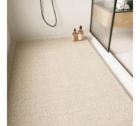 Large Shower Mat - Non Slip Anti Mould,Loofah Comfortable Soft Bath Mat with Drain Hole,Washable & Quick Drying Bathroom Floor Mat,Massage Feet (Beige,45x70cm)