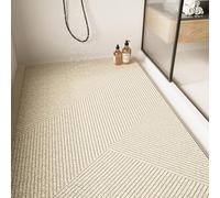 Large Shower Mat - Non Slip Anti Mould,Loofah Comfortable Soft Bath Mat with Drain Hole,Washable & Quick Drying Bathroom Floor Mat,Massage Feet (Yellow,80x120cm)