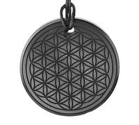 Large Shungite pendnat Golden Ratio - 2 inches - Shungite stone engraved Amulet - Authentic Natural Stone - Handmade - TOLVU, 0, Stone, shungite