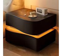 Large Side End Table With Storage Drawers, Bedside Light, Leather Wrapped Tables, for Bedroom, Home Small Space, No Installation Required