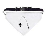 Large 'Silhouette Of A Fishing Rod And Fish.' Dog/Cat/Pet Bandana (PD00060674)