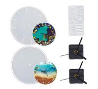 Large Silicone Arabic Numerals DIY Clock Mould Kit - 5Pcs Epoxy Resin Moulds With Movement for Wall Home Decor