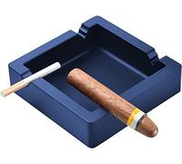 Large Silicone Ashtray for Cigars Cigarettes Outdoor Ashtray Built-in 4 Dual-use Cigarette Cigar Holder Unbreakable Heat Resistant Ashtrays for Outdoor Indoor Ashtrays Home Decor (Blue)