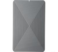 Large Silicone Dish Drying Mat,Draining Board Mats 2.5cm Thick Round Chopping Board for Bread Fruit Vegetable Prep, Natural Wood Serving Board 23x28cm or 31x37cm(Gray)