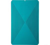 Large Silicone Dish Drying Mat,Draining Board Mats 2.5cm Thick Round Chopping Board for Bread Fruit Vegetable Prep, Natural Wood Serving Board 23x28cm or 31x37cm(Lake green)