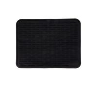 Large Silicone Dish Drying Mat for Kitchen Counter or Under Sink, 16" x 12" Large, Waterproof Pet Feeding Mat, Water Bowls, Under Drying Racks for Dishes, Coffee Bars, Bar Mats (Black)…