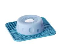 Large Silicone Dog Lick Bowl, Gen 3 Ocean Pattern Slow Feeder Lick Mat, Anxiety Relief Interactive Toy for Dogs & Cats, Blue-Green Combo