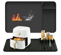 Large Silicone Heat Resistant Mat for Countertop 65×40 cm, Heat Proof Air Fryer Accessories Mat Compatible with Ninja/Russell Hobbs/Tower/Salter, Non-Slip Kitchen Protector Pad for Air Fryer/Microwave