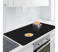 Large Silicone Mat 120 x 60 cm, Craft Mat, Transparent, Extra Thick 2 mm Work Mat with Non-Slip Nubs, Heat Resistant Underlay for Kitchen, Crafts, Painting, Workbench (Black)