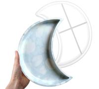 Large Silicone Molds, Moon Resin Moulds, Moon Silicone Tray Mold for Storage Tray DIY Jewelry Storage Box, Concrete Molds for Candle Holder, Candy Container, Craft Gifts (Clear)