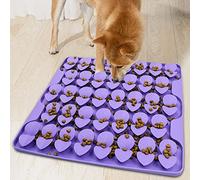 Large Silicone Snuffle Mat for Dogs - 2-in-1 Slow Feeder Lick Mat with 132 Suction Cups, Foraging Puzzle for Stress Relief, Dry/Wet Food (16.3"x16.3")