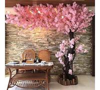 Large Silk Peach Tree, Realistic flowers, Artificial Cherry Blossom Trees Pink Plant Wishing Tree, Indoor Outdoor Restaurant Mall Decoration Home Office Party Wedding,001,180x100cm