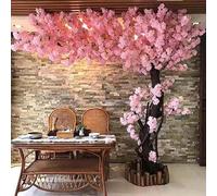Large Silk Peach Tree, Realistic flowers, Artificial Cherry Blossom Trees Pink Plant Wishing Tree, Indoor Outdoor Restaurant Mall Decoration Home Office Party Wedding,001,180x150cm