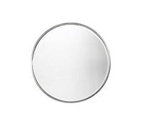 MirrorOutlet Rowan Silver Elegant Modern Bevelled Round Mirror 100 X 100 Cm, Silver