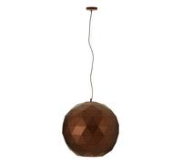 Large Silver Finish Pendant Light, Geometric Steel Ceiling Fixture With Gold Interior, Statement Pendant Lamp Interiors by Premier Brown One Size
