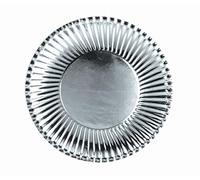 Large Silver Round Paper Plates (23 cm) 24 Pcs. - Disposable & Stunning Design, Perfect for Parties, Weddings, & Special Events