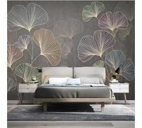 Large Simple Line Flower Creative Modern 3D Wallpaper Premium Textured Silk Neutral Tones Material Ideal for Living Room Bedroom-430cm×300cm