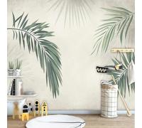 Large Simple Plant Green Leaf Art 3D Wallpaper Textured Silk Easy Install Living Room Sofa Bedroom Dining Room Home Decoration Wall-200cm×140cm
