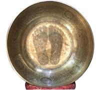 Large Singing Bowl - 21 Inches in Diameter - Foot Singing Bowl to Stand In Etched by Artisans from Nepal - For Healing, Sound Bath, Yoga, Relaxation, and Meditation