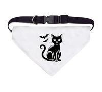 Large 'Sitting Cat & Bats' Dog/Cat/Pet Bandana (PD00056770)