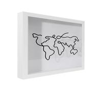 Large Size 29cm Adventure Memory Display Frame, Travel Memory Box with World Map Design, Ticket Shadow Boxes with Slot, Creative Keepsake Boxes for Travel, Movie and Event Memorabilia