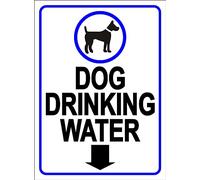LARGE SIZE 39cm x 28cm (approx A3) Printed Aluminium Metal SIGN/NOTICE ~ DOG DRINKING WATER ~ to show drinking water available here for pet dogs pets welfare rally fete open gardens outdoor event