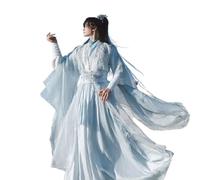 Large Size 3XL Chinese Hanfu Costume Men Women Cosplay Costume Blue&White Hanfu