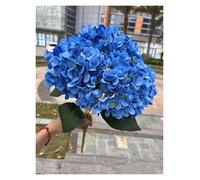 Large Size 5 Heads Artificial Flowers White Pink Hydrangea Silk DIY Wedding Bridal Bouquet Fake Flowers Home Party Decoration(DEEP BLUE)