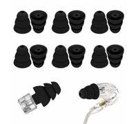 Large Size 6 Pairs Triple Flange Compatible with Shure SE215 Pro Ear Tips, Noise Reduce with 2mm Connector Hole Eartips Earbuds Compatible with Etymotic Research/Klipsch/Westone - L Black