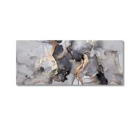 Large Size Abstract Black Gold Wall Art Canvas Painting Luxury Marble Texture Poster Prints Picture for Living Room Decor 25x75cm No frame