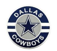 (Large Size) Alter Creations Iron on Patches, Dallas Circle Shape Logo Inspired Embroideried Patch Football Theme Iron on Patches for Clothes, Jacket, Backpack, Hat, Jeans, Vest