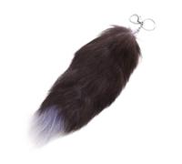 Large Size Animal Tail Keychain,Fluffy Fox Tail Fake Fur Car Cute Keychains for Women Pompom Pendant Key Ring, Brown