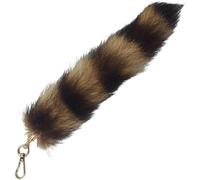Large Size Animal Tail Keychain,Fluffy Fox Tail Fake Fur Car Cute Keychains for Women Pompom Pendant Key Ring, Black