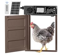 Large Size Automatic Chicken Coop Door Solar - Powered Auto Chicken Door Opener, Automatic Chicken Door with Timer/Light Sensor Modes, Intelligent Obstacle Sensors, Remote Control, 14.76"H x 11.02"L