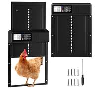 Large Size Automatic Chicken Coop Door, Waterproof Automatic Chicken Door with Timer&Manual Mode, Anti-Pinch Design, Large Lcd Display, Low Battery Warning, Aluminium Alloy Material